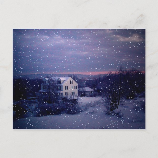 Snow Falling on Manchester Postcard (Front)