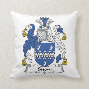 Snow Family Crest Throw Pillow