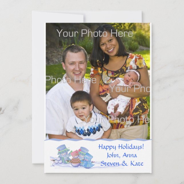 Snow Family Photo Card (Front)