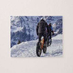 Snow Fatbikes Mountain Bikes Bicycles Cycling Jigsaw Puzzle
