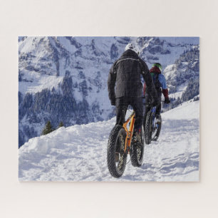 Snow Fatbikes Mountain Bikes Bicycles Cycling Jigsaw Puzzle