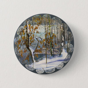 Snow fell 2 inch round button