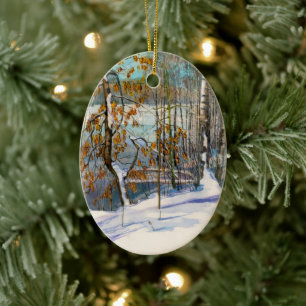 Snow fell ceramic ornament