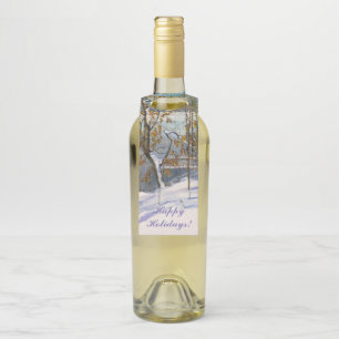 Snow fell Watercolor Bottle Tag