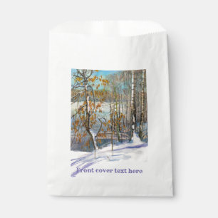 Snow fell Watercolor Favour Bag
