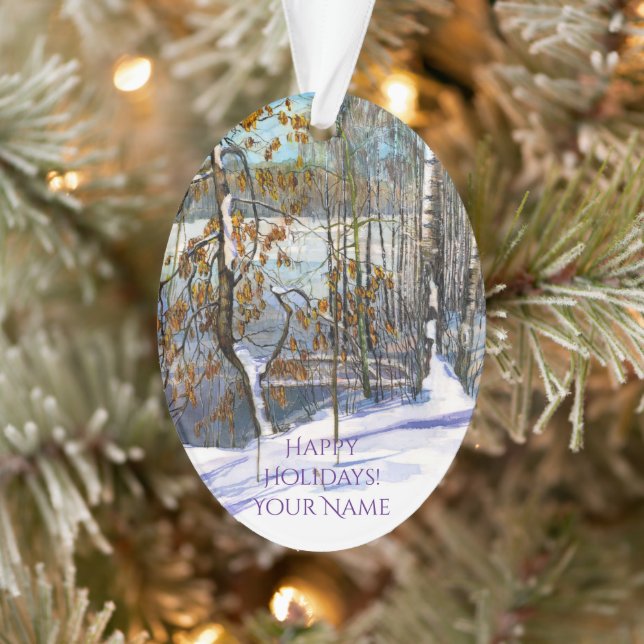 Snow fell Watercolor  Ornament (Tree)