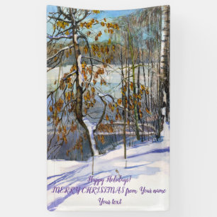 Snow fell Watercolor painting Banner