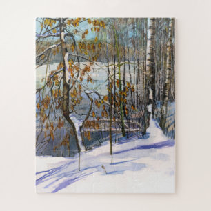 Snow fell Watercolor painting Jigsaw Puzzle