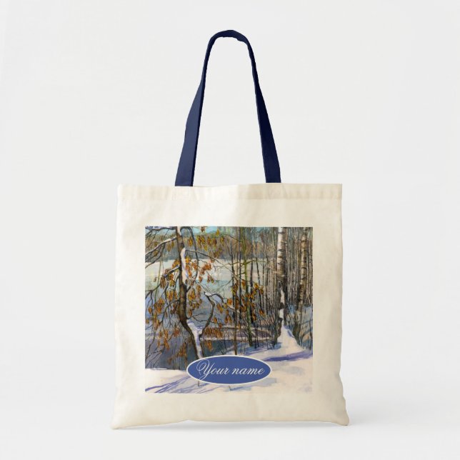 Snow fell Watercolor painting Tote Bag (Front)