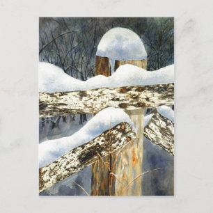 "Snow Fence" Country Roads Postcard