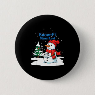 Snow-fi Signal Lost Funny Christmas Snowman Wifi  2 Inch Round Button