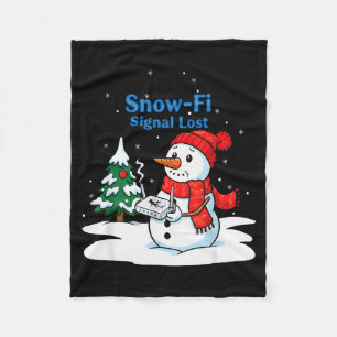 Snow-fi Signal Lost Funny Christmas Snowman Wifi Fleece Blanket