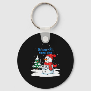 Snow-fi Signal Lost Funny Christmas Snowman Wifi  Keychain