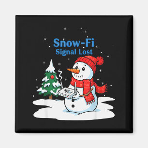 Snow-fi Signal Lost Funny Christmas Snowman Wifi  Magnet