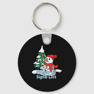 Snow-fi Signal Lost Funny Snowman Christmas Art Keychain