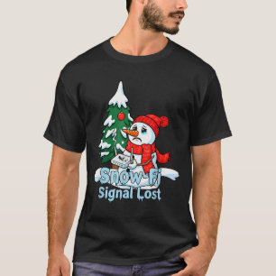 Snow-fi Signal Lost Funny Snowman Christmas Art  T-Shirt