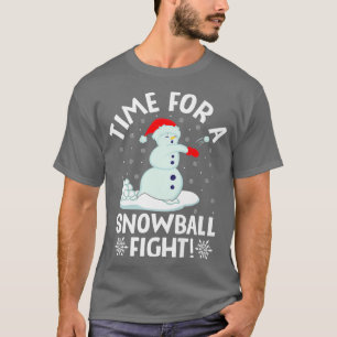 Snow Fight Snowball Going To The Kid Funny Snowbal T-Shirt