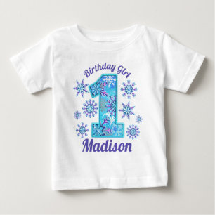 Snow First Birthday frozen Baby T-Shirt