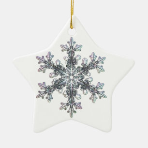 Snow flake ceramic ornament
