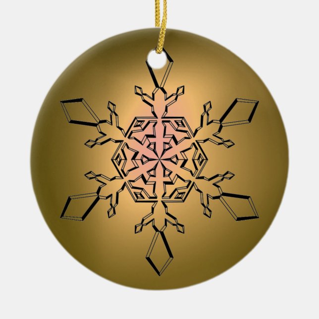 SNOW FLAKE GEM CERAMIC ORNAMENT (Front)