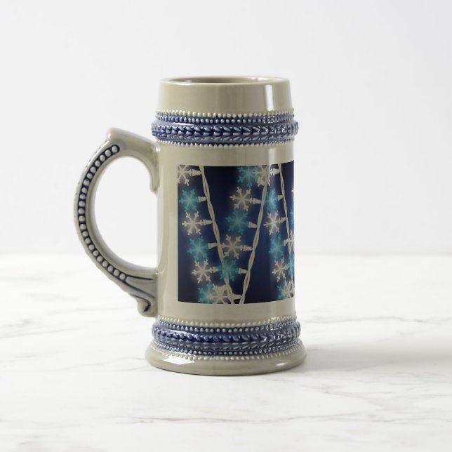 Snow Flake Lights Beer Stein (Left)