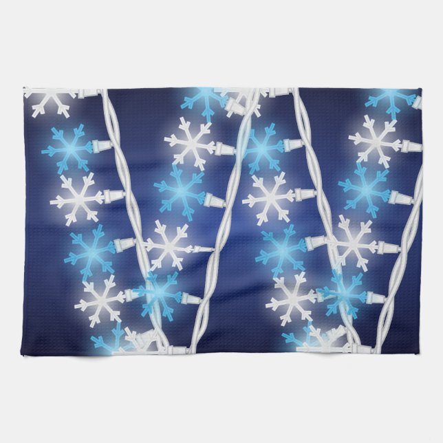 Snow Flake Lights Kitchen Towel (Horizontal)