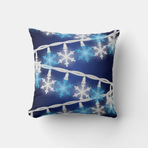 Snow Flake Lights Throw Pillow