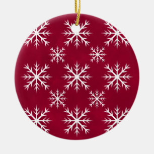 snow flake pattern-  North Pole design Ceramic Ornament