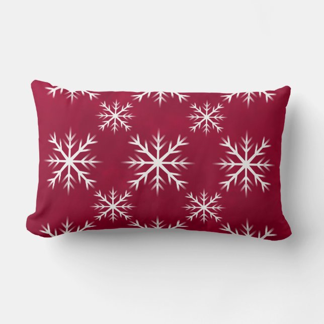 snow flake pattern-  North Pole design Lumbar Pillow (Front)