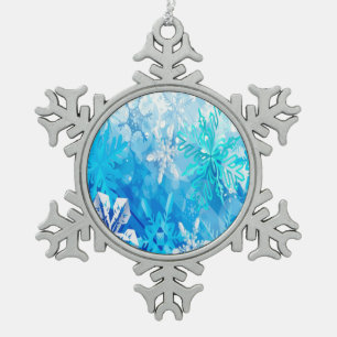 Snow Flake Snowflake Pewter Christmas Ornament