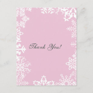 Snow Flake Thank You Flat Card