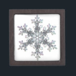 Snow flake winter design jewelry box<br><div class="desc">I’m Dreaming of a white Christmas - photograph of  a real snow flake</div>