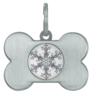 Snow flake, winter wonderland, holiday cheer  pet name tag