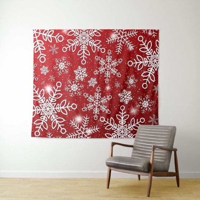 Snow Flakes 10 Tapestry (In Situ (Horizontal))