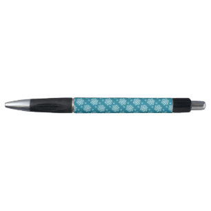 Snow Flakes Aqua White Pen