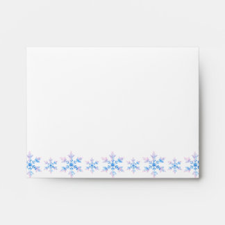 Snow Flakes Frozen Blue Winter Holiday Envelope