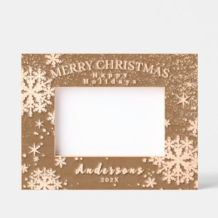 Snow Flakes Merry Christmas Etched Frames