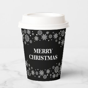 snow flakes Merry Christmas Paper Cups