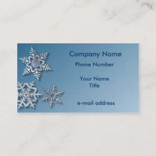 Snow Flakes on Blue Gradient Business Card