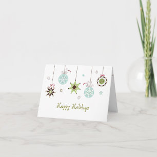 Snow Flakes Ornaments Holiday Greetings Card