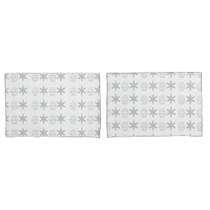 Snow Flakes Pillow Cases (One Standard Size Pair)