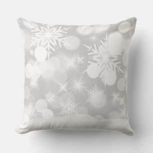 Snow Flakes Throw Pillow