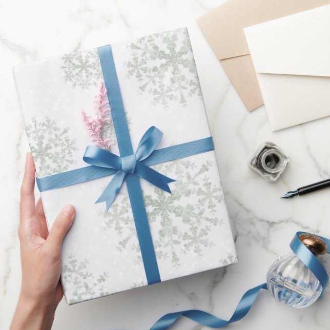Snow Flakes White Wrapping Paper (Gifting)