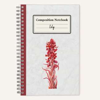Snow Flower Personalized Composition Notebook