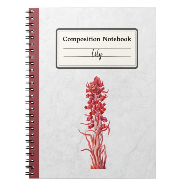 Snow Flower Personalized Composition Notebook (Front)