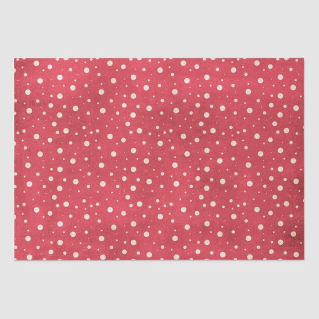 Snow Flurries on Red Tissue Paper (Front)