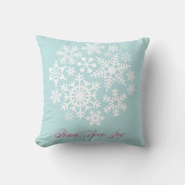 Snow Flurries (Personalized) Square Pillow (Front)