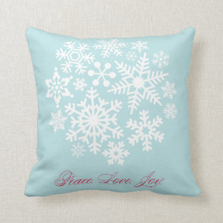 Snow Flurries (Personalized) Square Pillow