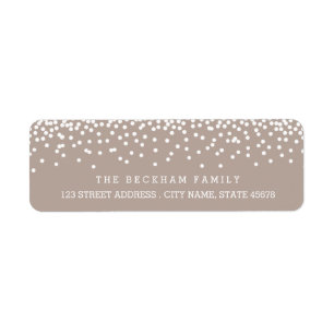 Snow Flurry Holiday Return Adress Labels / Beige