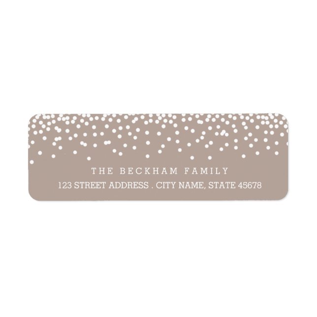 Snow Flurry Holiday Return Adress Labels / Beige (Front)
